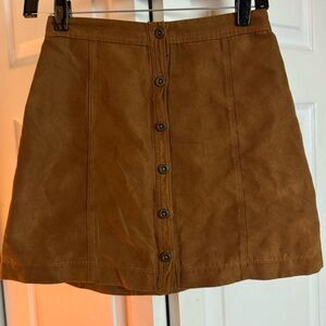 Brown Suede Hollister Mini Skirt Size 00